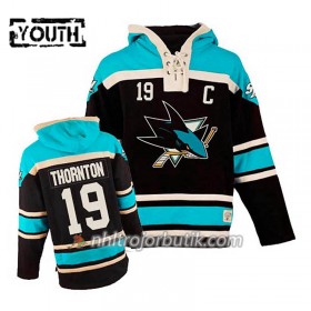 Barn Ishockey San Jose Sharks Joe Thornton 19 Svart Sawyer Hooded Sweatshirt
